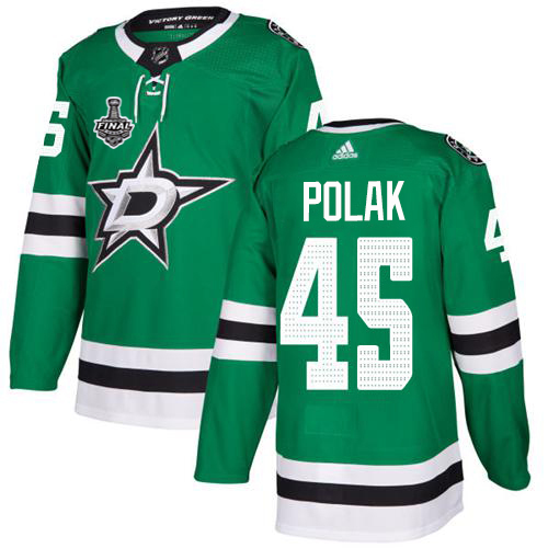 Adidas Men Dallas Stars 45 Roman Polak Green Home Authentic 2020 Stanley Cup Final Stitched NHL Jersey
